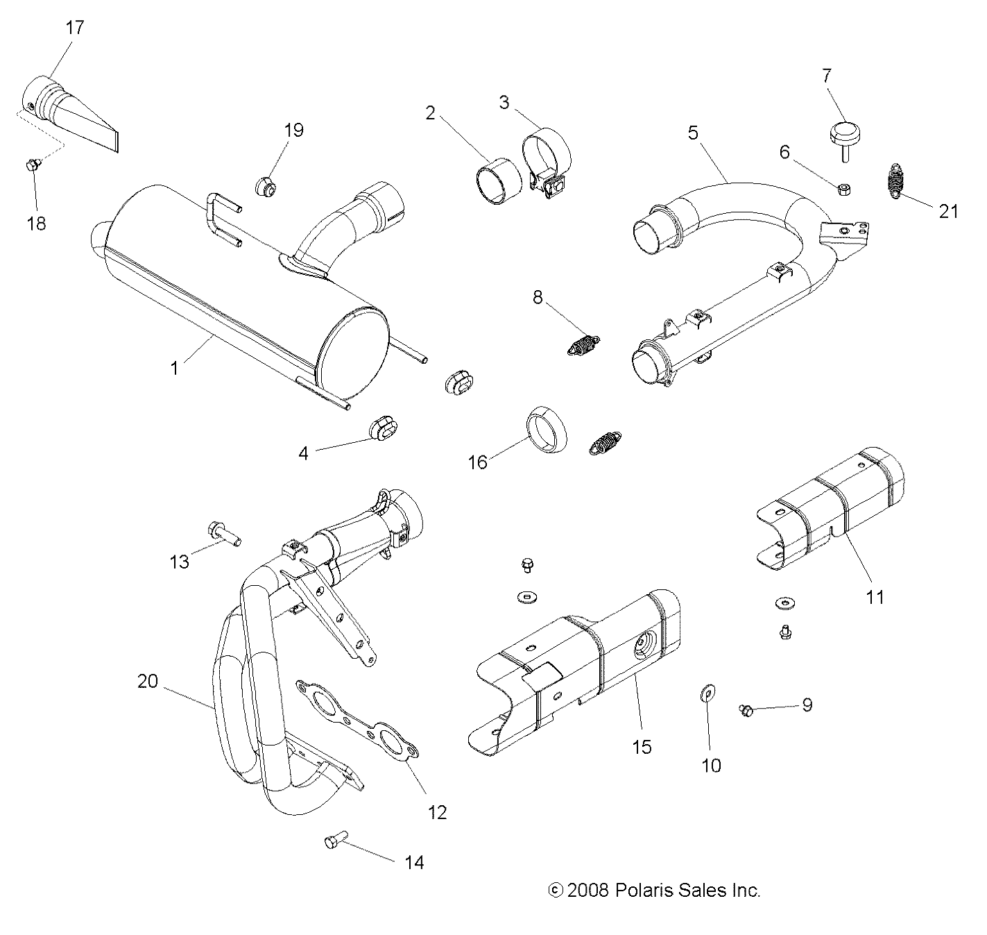 ENGINE, EXHAUST SYSTEM - R09VH76FX (49RGREXHAUST09RZRS)