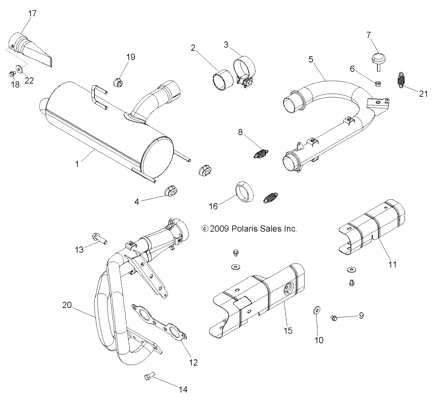 ENGINE, EXHAUST SYSTEM - R10VH76FX (49RGREXHAUST10RZRS4)