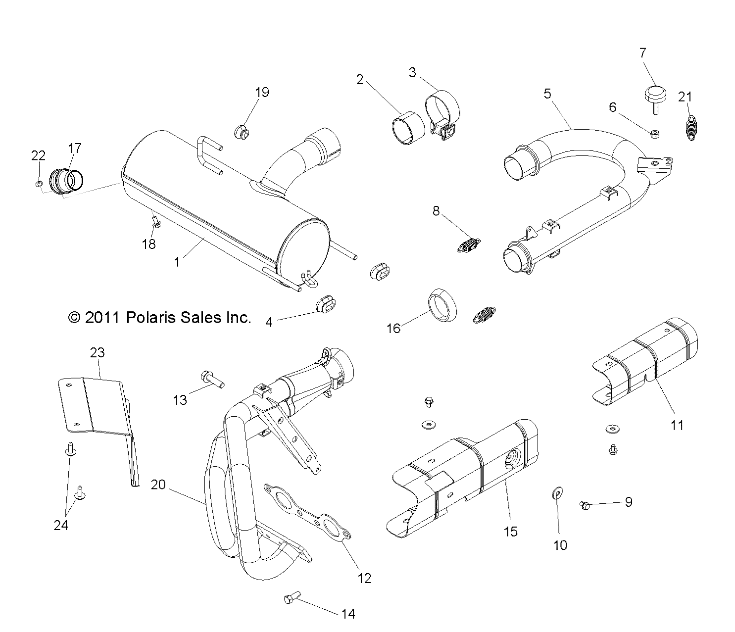 ENGINE, EXHAUST SYSTEM - R12VE76FX/FI (49RGREXHAUST12RZR)