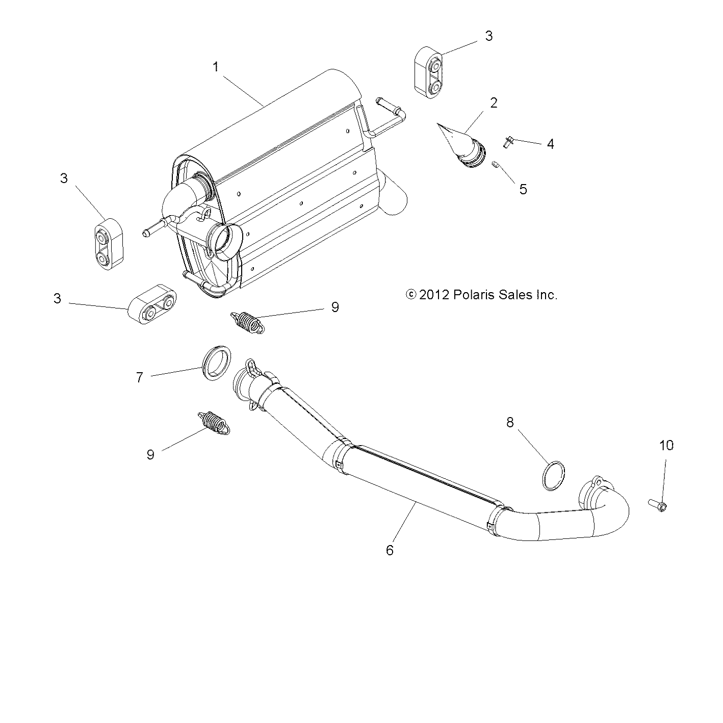 ENGINE, EXHAUST SYSTEM - R13VH57AD/6EAK (49RGREXHAUST13RZR570)