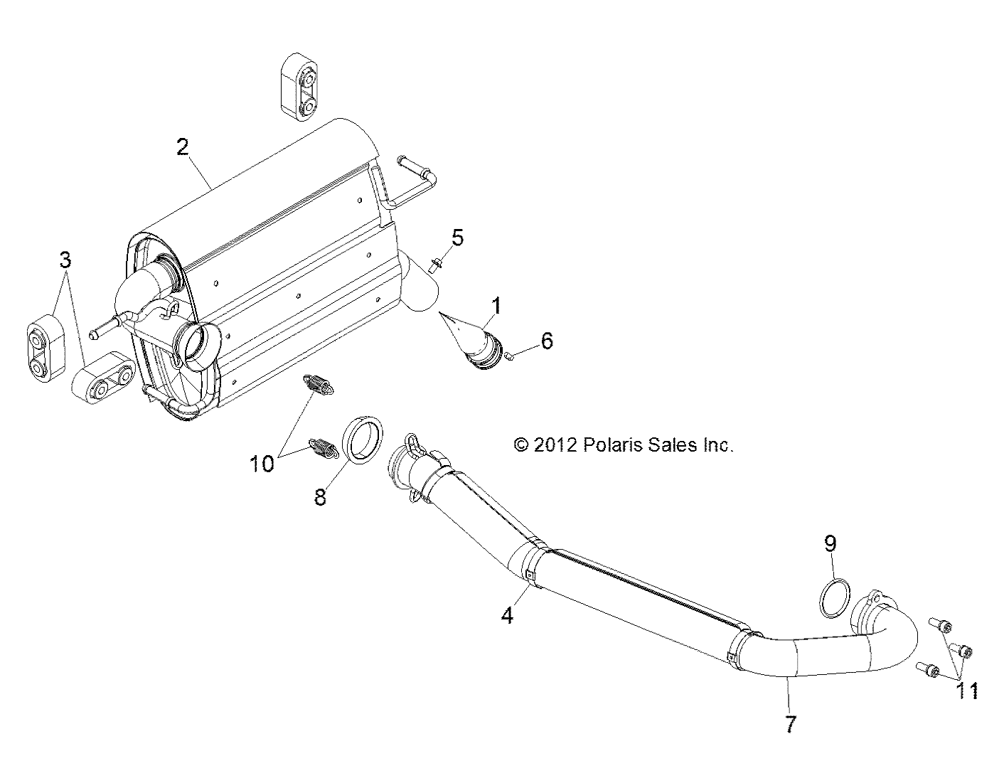 ENGINE, EXHAUST SYSTEM - R13VH57FX (49RGREXHAUST13RZR570I)