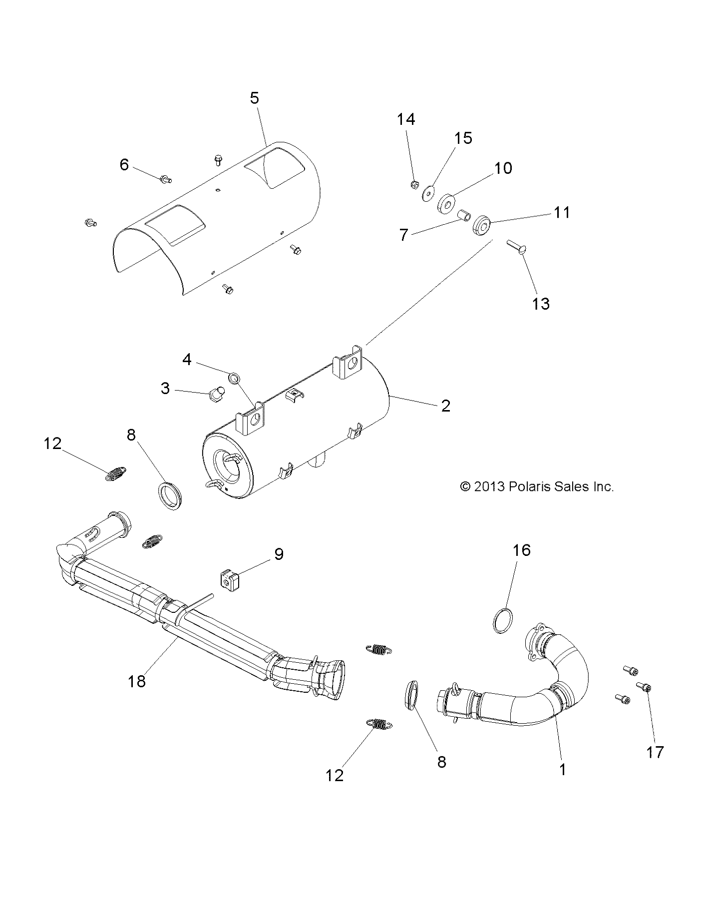 ENGINE, EXHAUST SYSTEM - R14RH57FX (49RGREXHAUST14570)