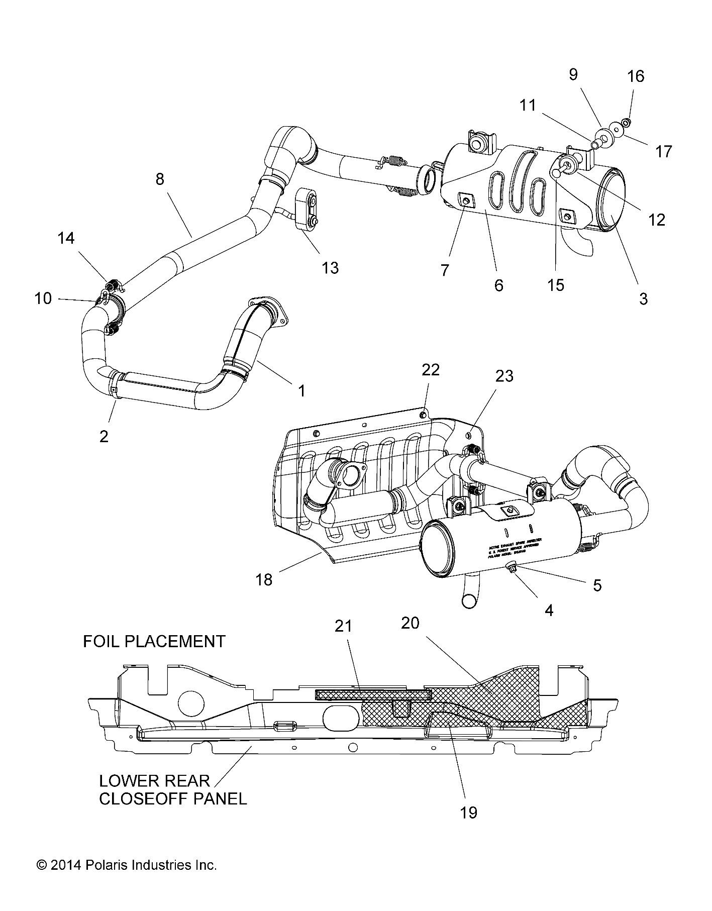 ENGINE, EXHAUST - R15RTAD1AA/EA/ED1EA (49RGREXHAUST151KDSL)