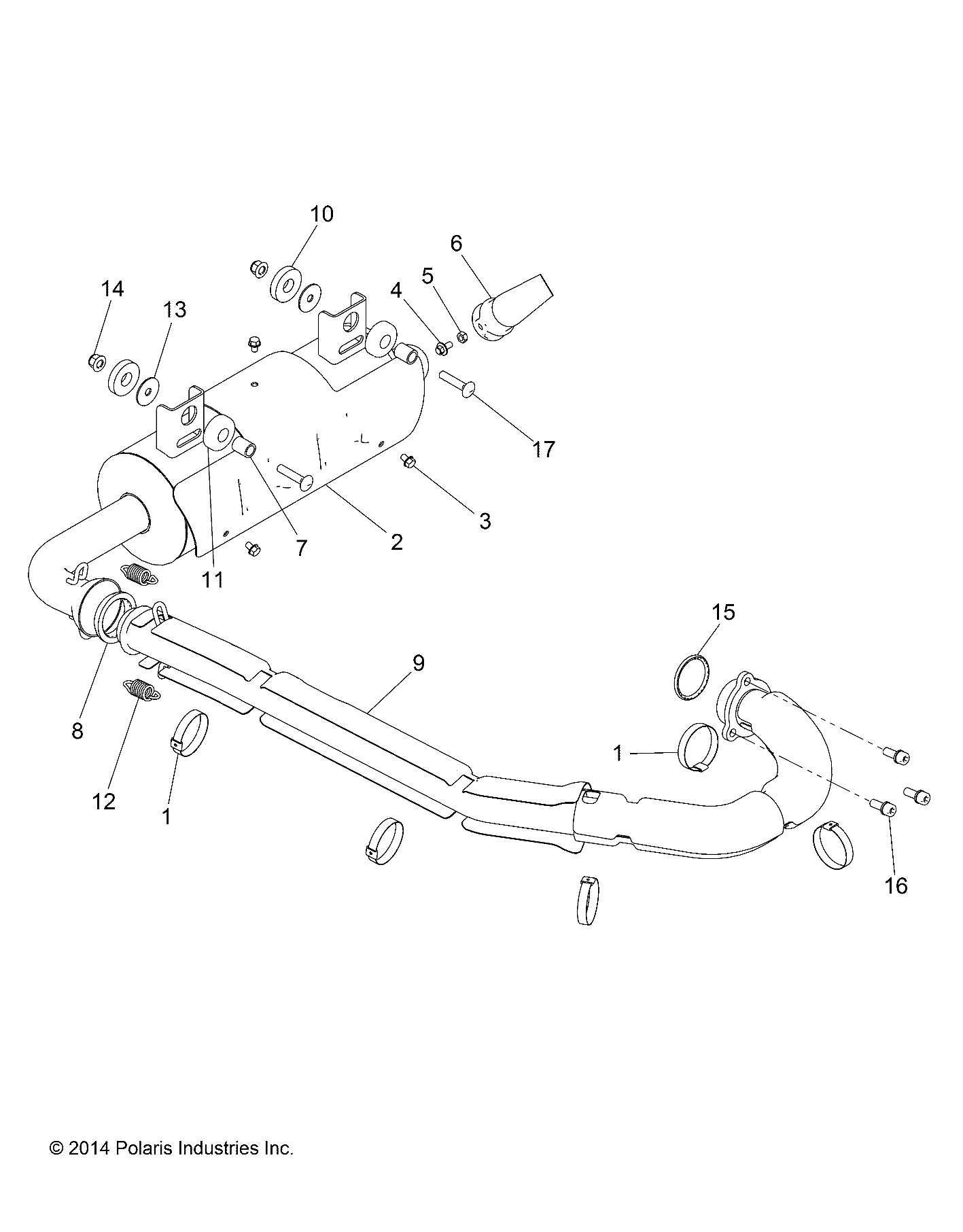 ENGINE, EXHAUST SYSTEM - R17RCA57A1/B1/A4/B4 (49RGREXHAUST15570)