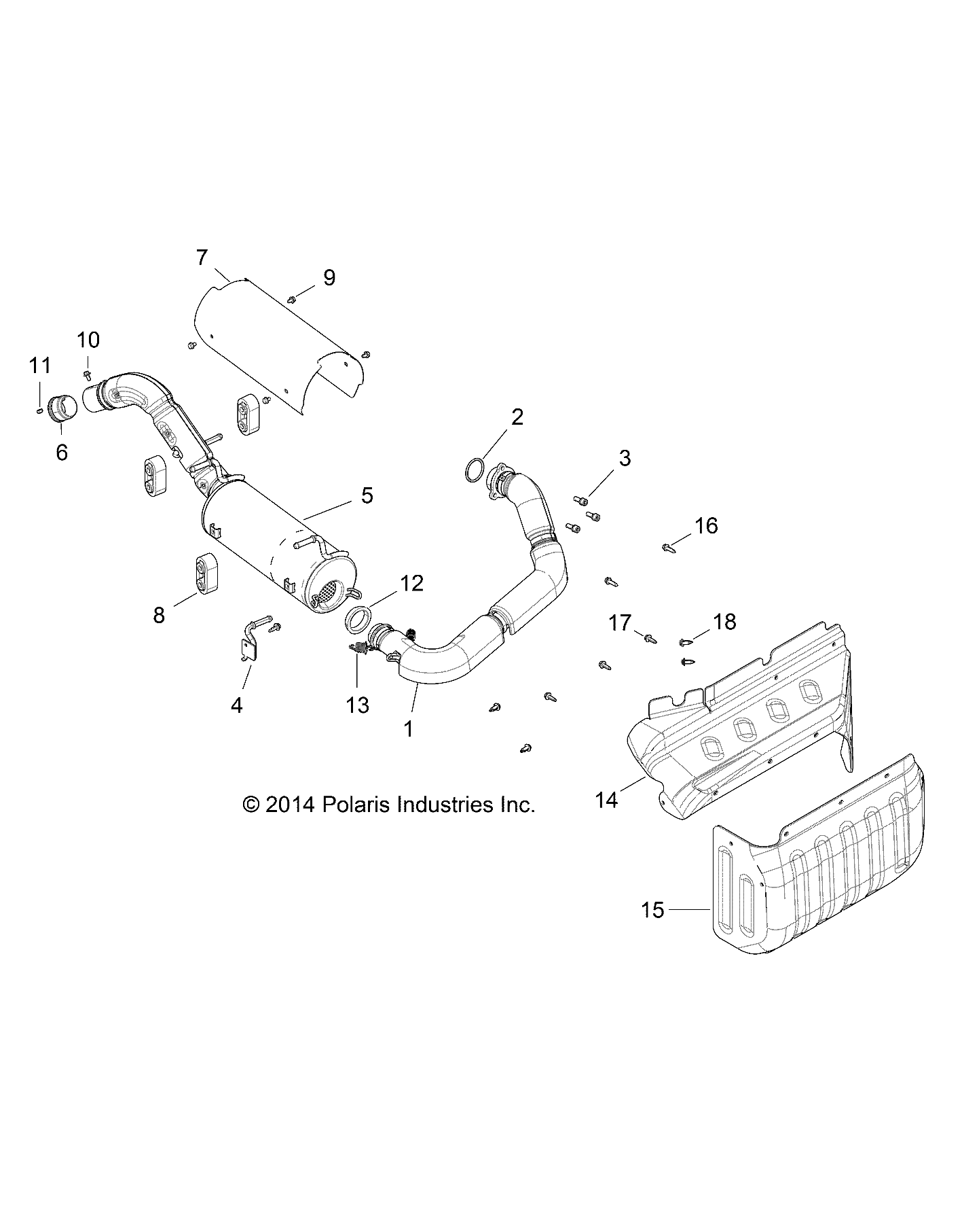 ENGINE, EXHAUST SYSTEM - R15RUA57AA/E57AC (49RGREXHAUST15570F)