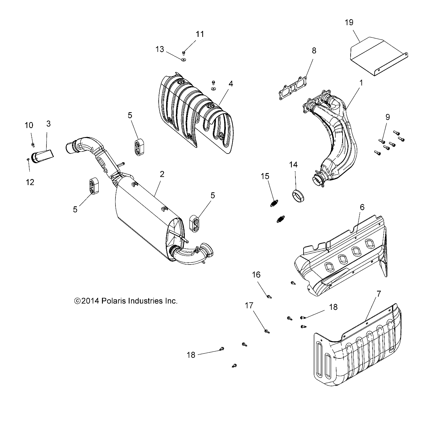 ENGINE, EXHAUST - R15RUA87/E87/YAA/ZAC ALL OPTIONS (49RGREXHAUST15CREW)