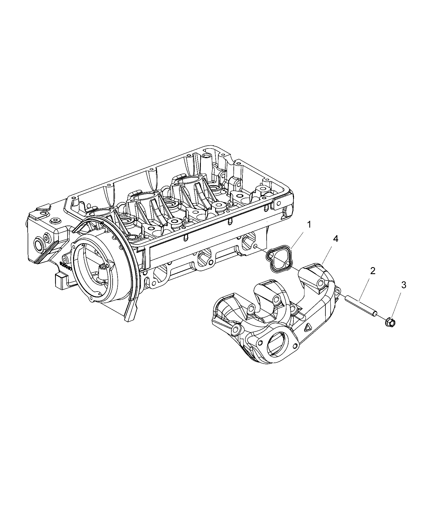 ENGINE, EXHAUST MANIFOLD w/FRONT OUTLET - R18RVAD1N1 (49RGREXHSTMFLD15DSL)