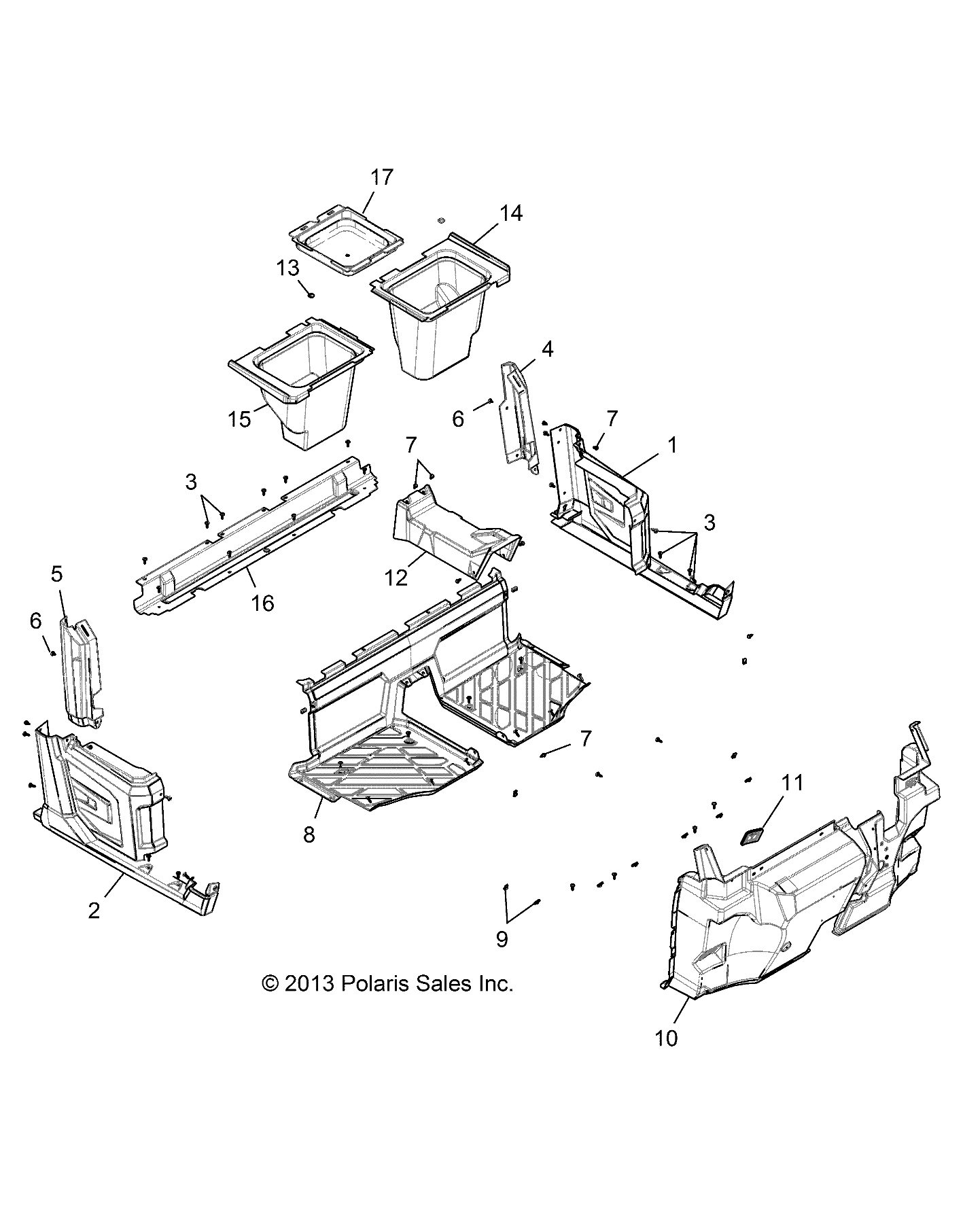 BODY, FLOOR, FRONT - R16RVA57A1/B1/E57A9/B9 (49RGRFLOOR15FSCRWF)