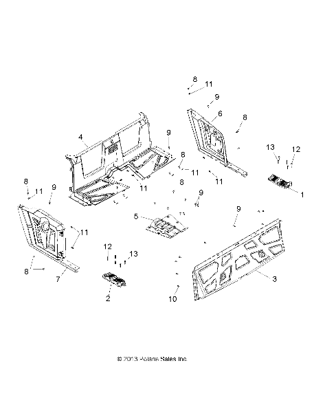 BODY, REAR FLOOR and FENDERS - R14WH57AA/AC/AR/6EAT (49RGRFLOORRR14570CREW)