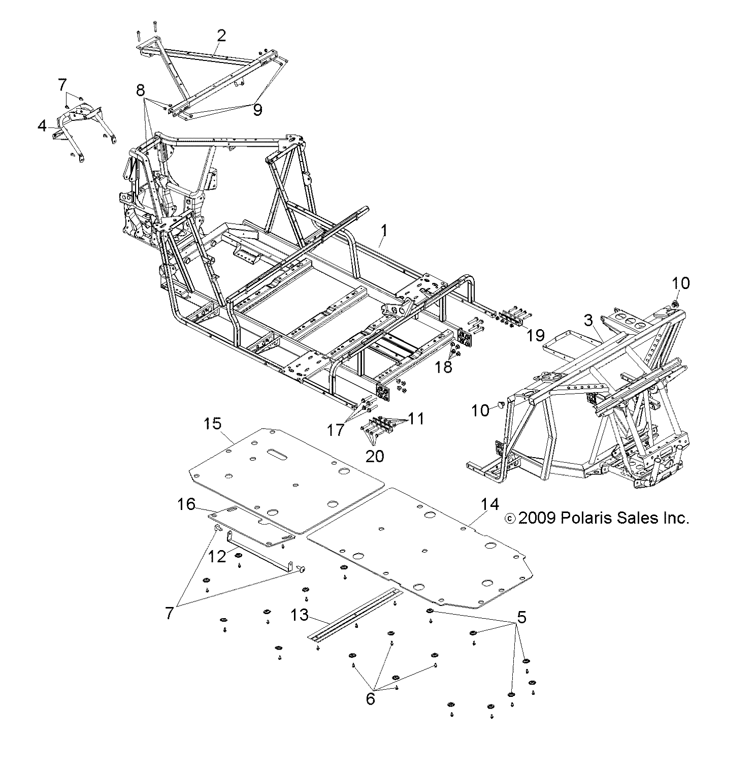 CHASSIS, MAIN FRAME and SKID PLATE - R11XH76AW/AZ/XY76AA (49RGRFRAME11RZR4)