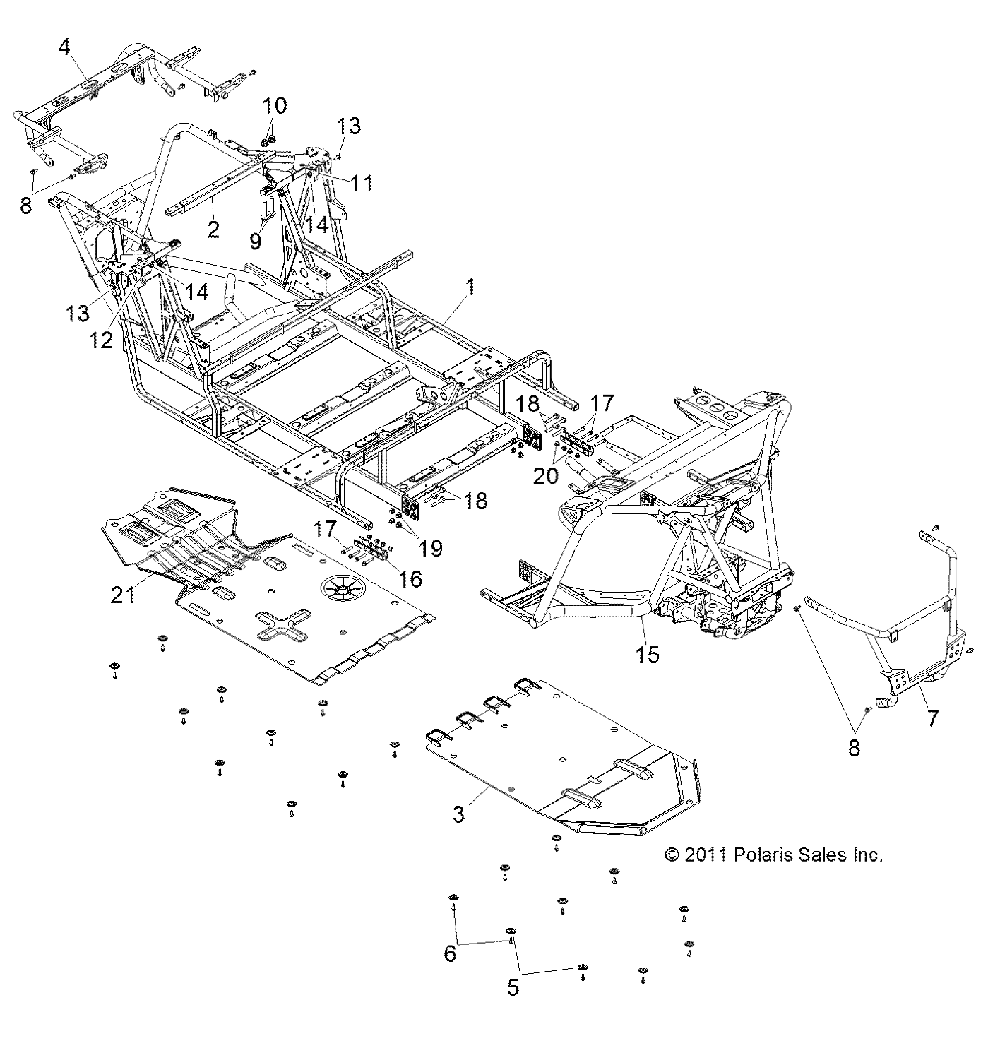 CHASSIS, MAIN FRAME and SKID PLATE - R12XT87AA/9EAS (49RGRFRAME12RZRXP4)