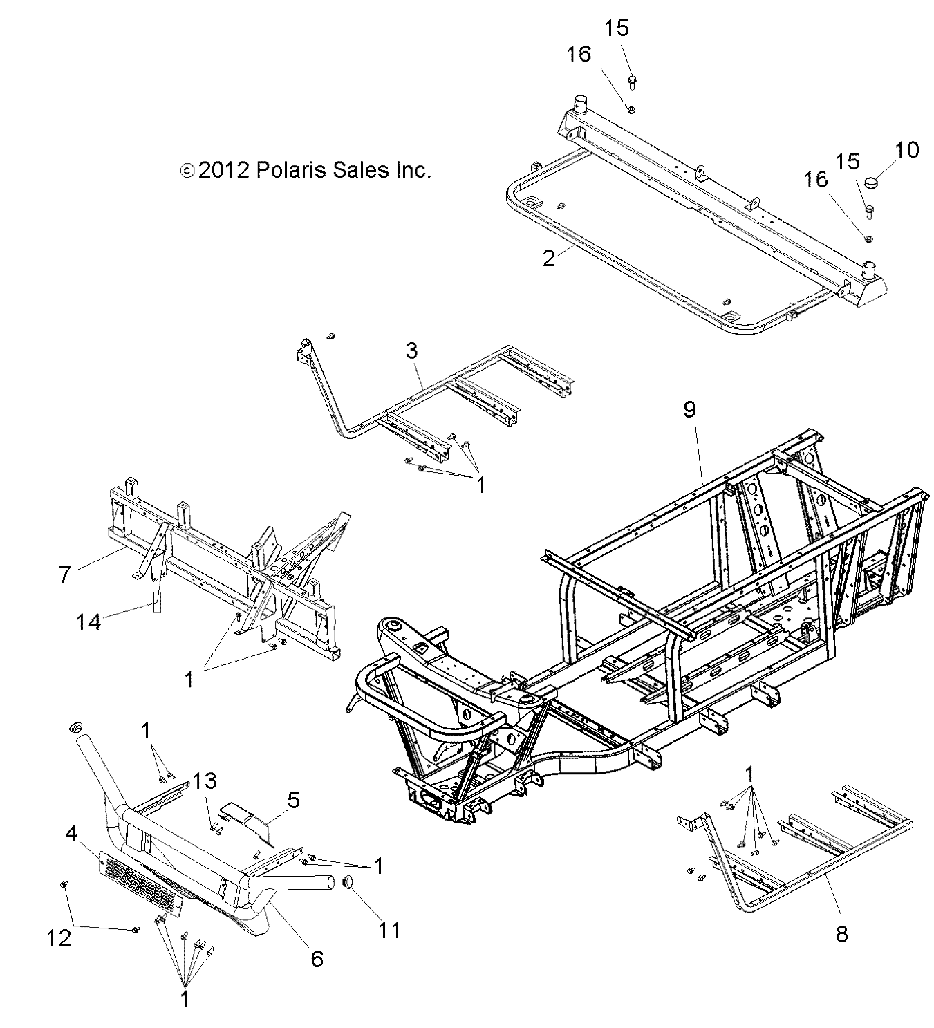 CHASSIS, FRAME and FRONT BUMPER - R13RC08GA/GH/FA/FH (49RGRFRAME13EV)