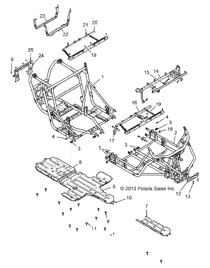 CHASSIS, MAIN FRAME AND SKID PLATES - Z146T1EAM/EAW (49RGRFRAME1410004)