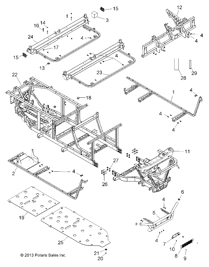 CHASSIS, FRAME and FRONT BUMPER - R14WH57AA/AC/AR/6EAT (49RGRFRAME14570CREW)