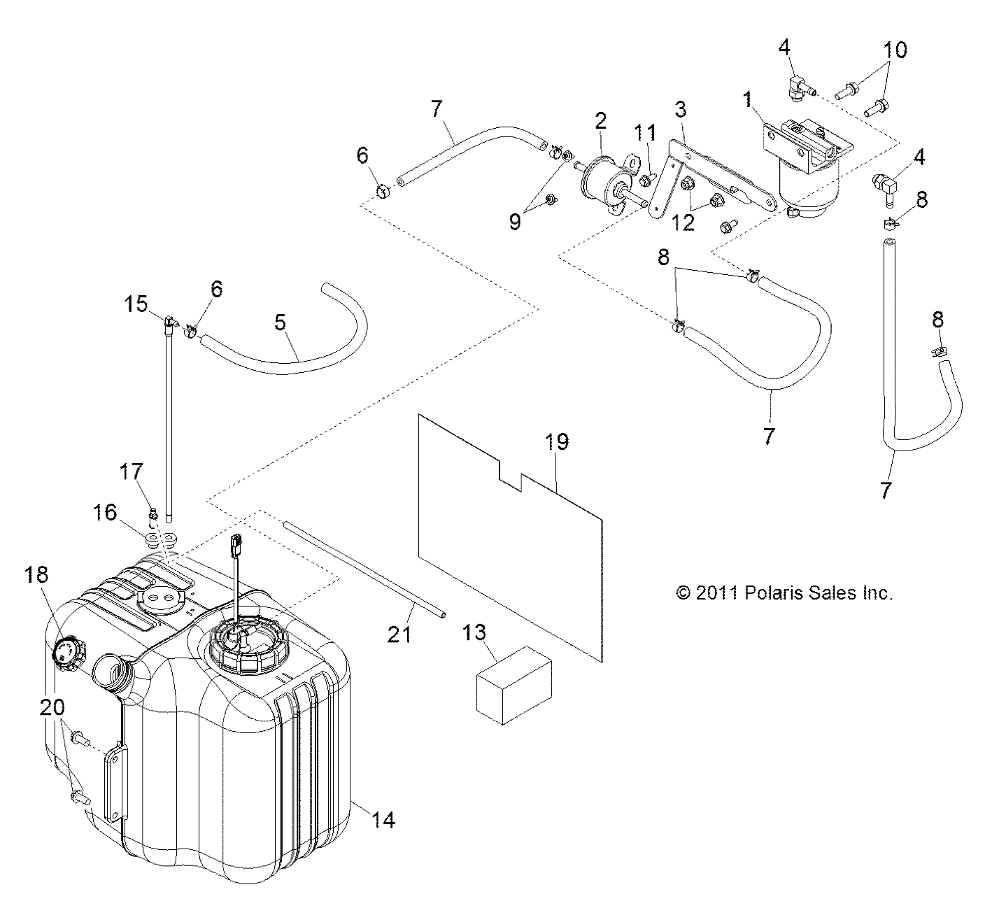 BODY, FUEL TANK ASM. - R13WH90DG (49RGRFUEL12DCREW)