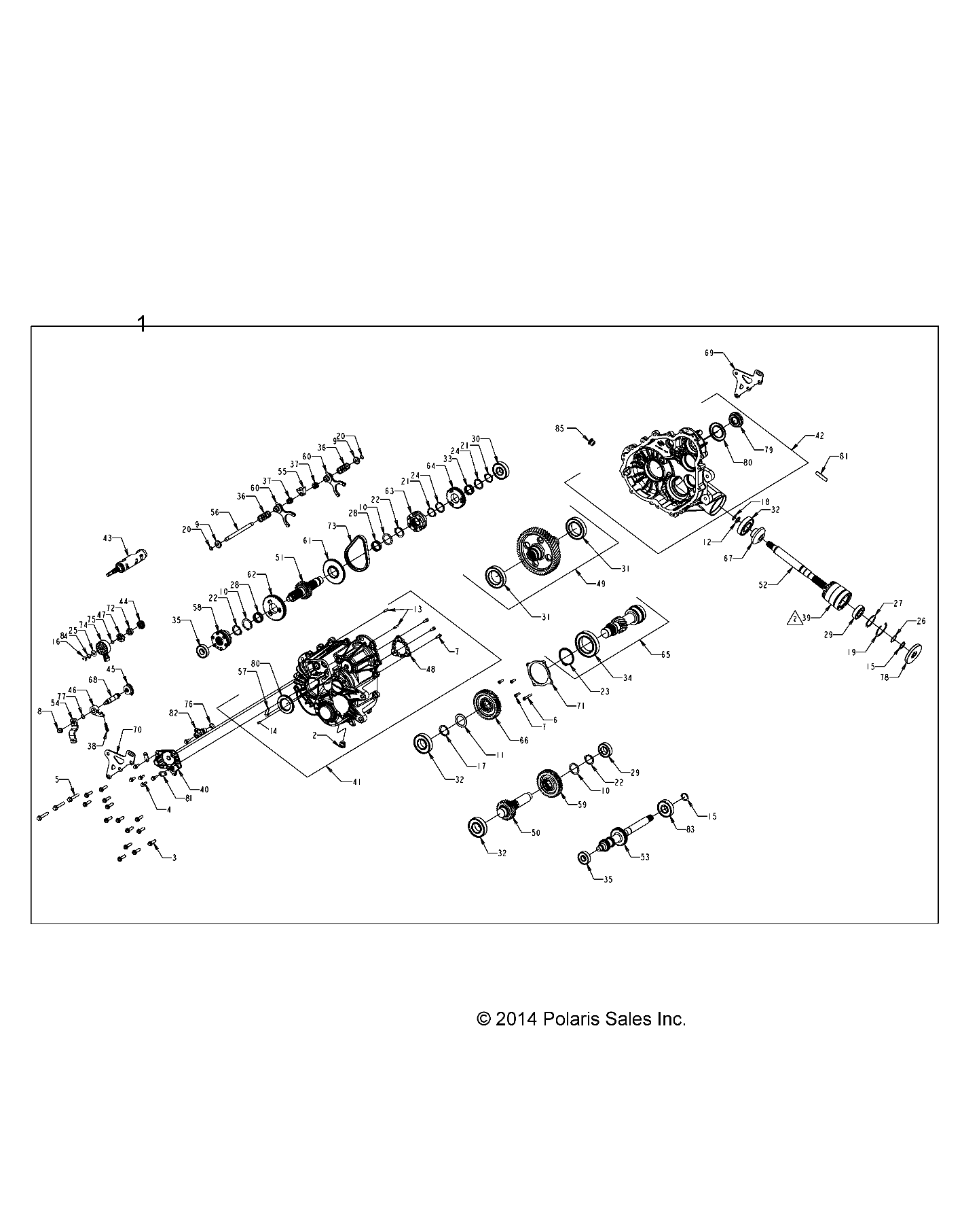 DRIVE TRAIN, MAIN GEARCASE INTERNALS - Z15VAA87AJ/AC (49RGRGEARCASE1333064)