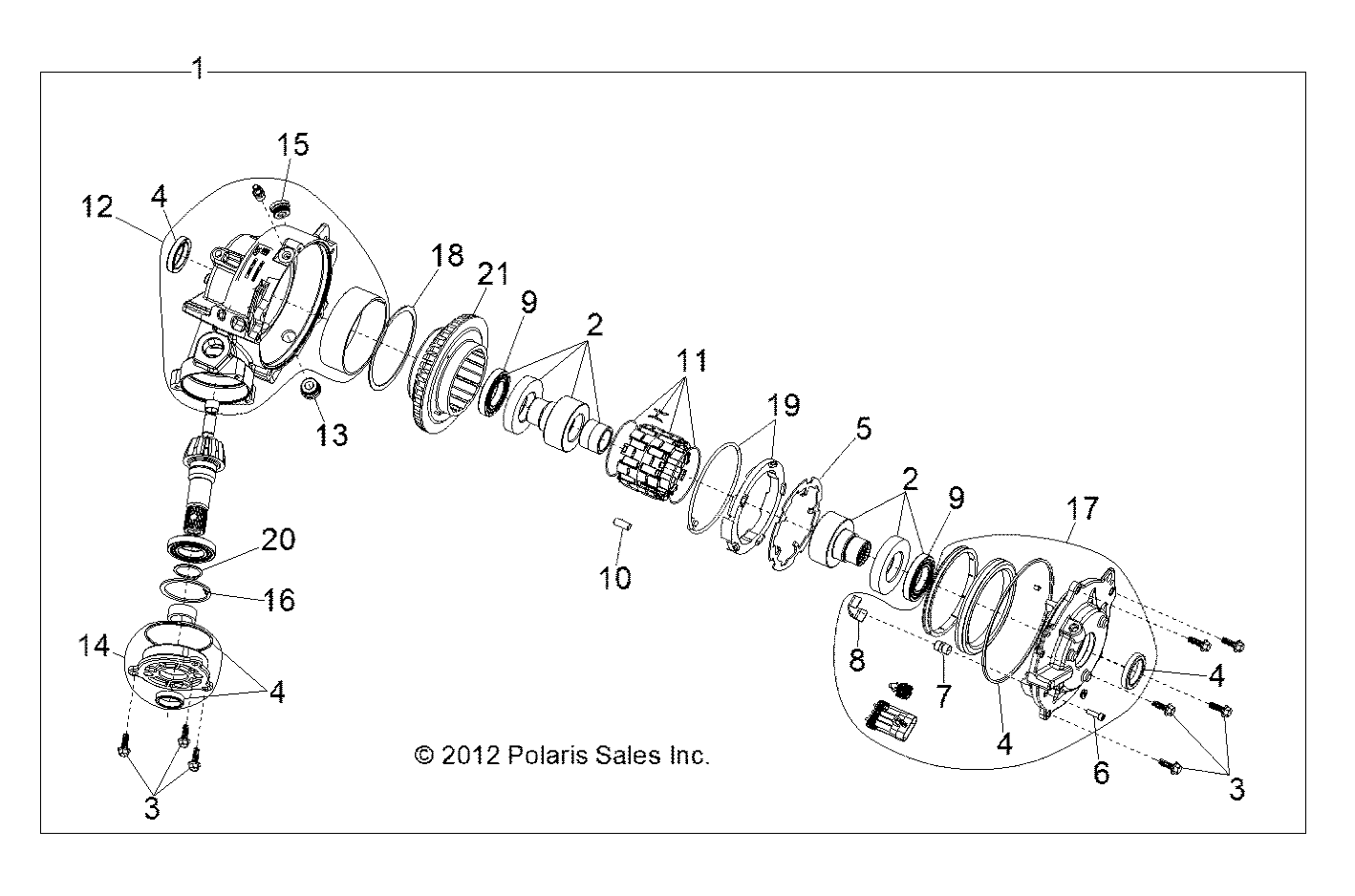 DRIVE TRAIN, FRONT GEARCASE INTERNALS - R14RH76AA/76AC/7EAZ (49RGRGEARCASE1333066)