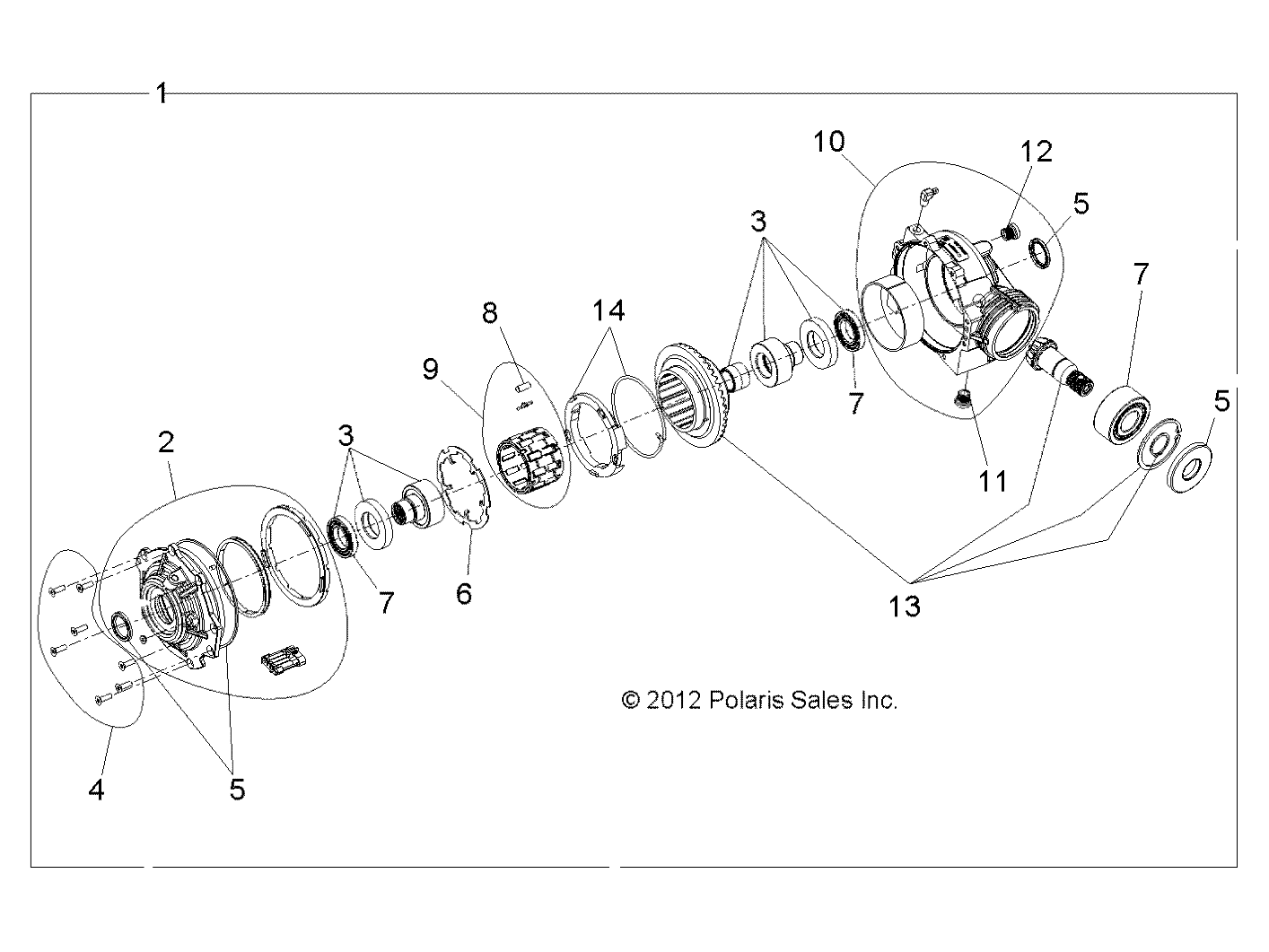 DRIVE TRAIN, FRONT GEARCASE INTERNALS (BUILT 11/27/12 AND AFTER) - R13JT87AD/AL/9EAK/EAL/EAO/EAT/EAW/EAP (49RGRGEARCASE1333105)