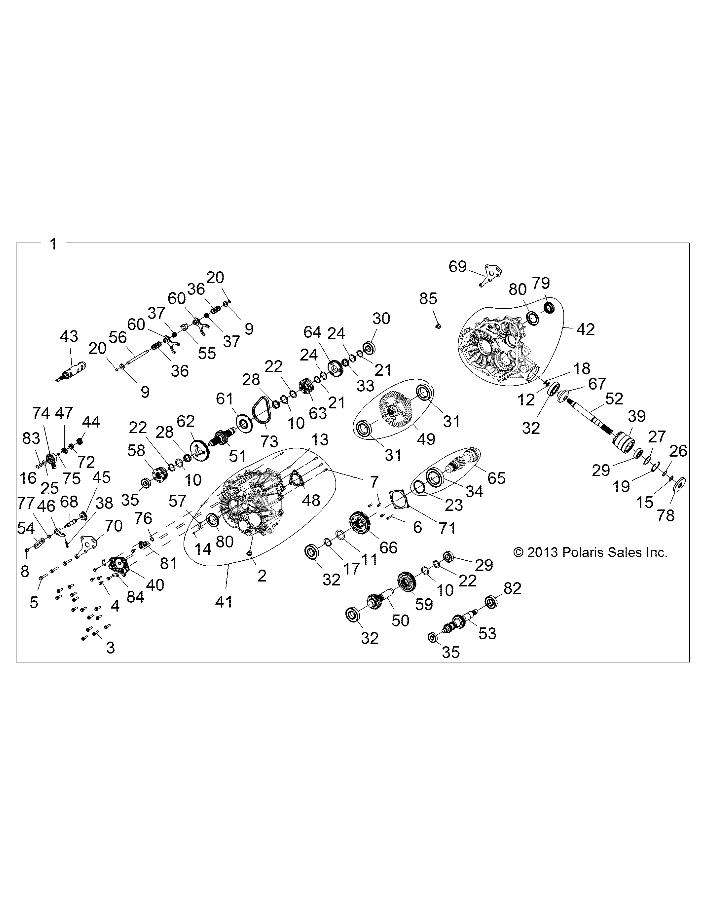 DRIVE TRAIN, MAIN GEARCASE INTERNALS - Z14ST1EAM/EAW/EAK/EAN/EFW (49RGRGEARCASE14RZR1000)