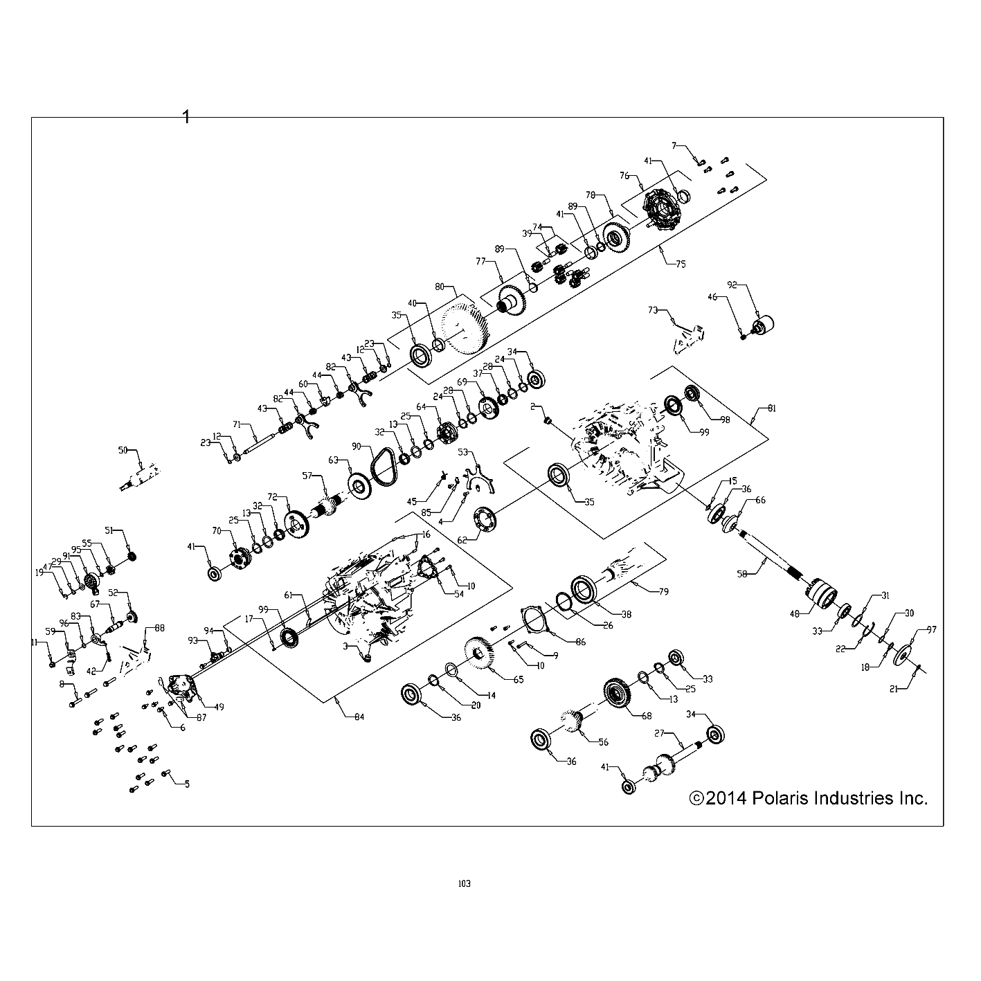 DRIVE TRAIN, MAIN GEARCASE INTERNALS - Z15VAE87AK/AS/AI/AN/X87AL (49RGRGEARCASE1333267)