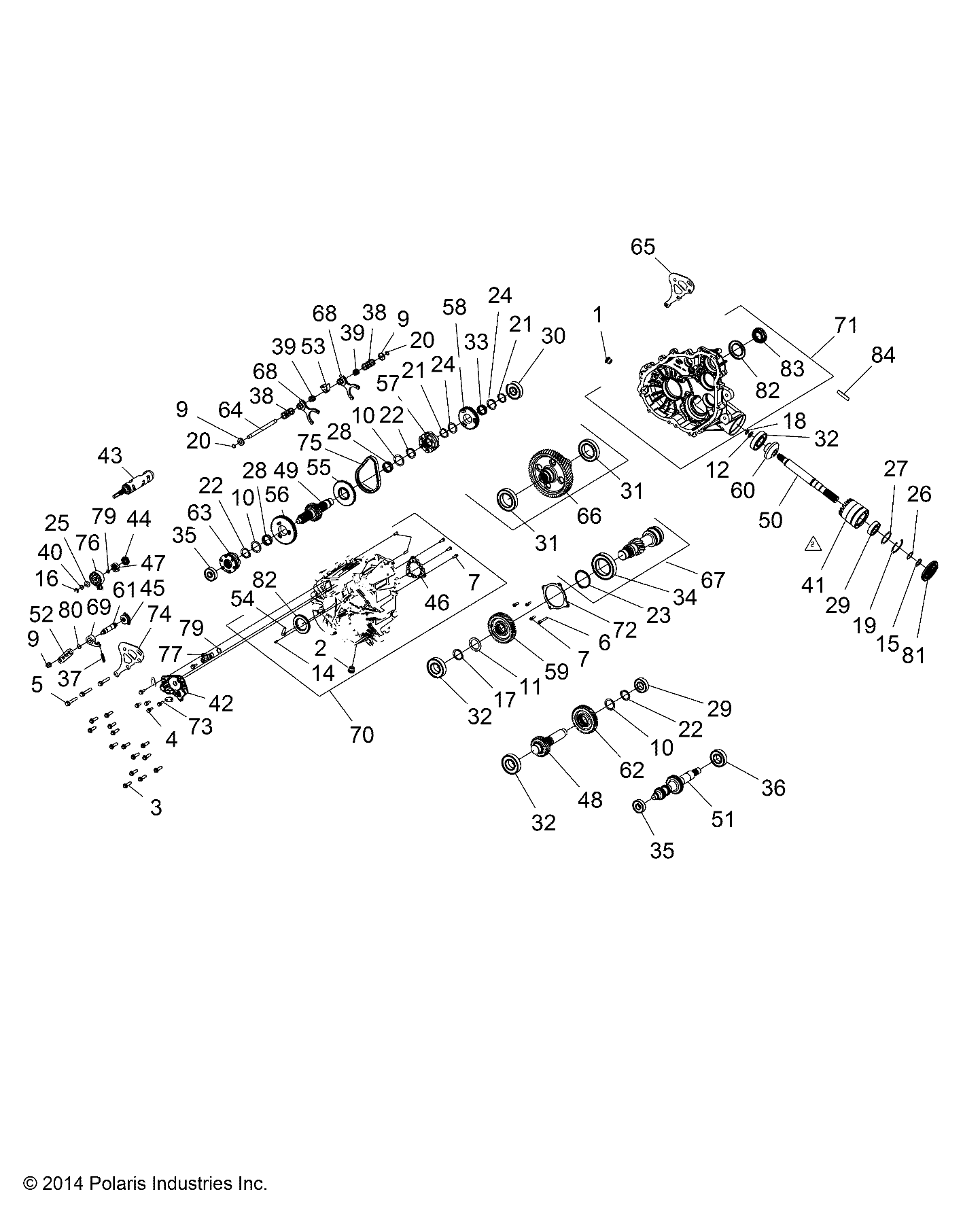 DRIVE TRAIN, MAIN GEARCASE INTERNALS - Z15VFE99AT/AV/AP (49RGRGEARCASE1510004)