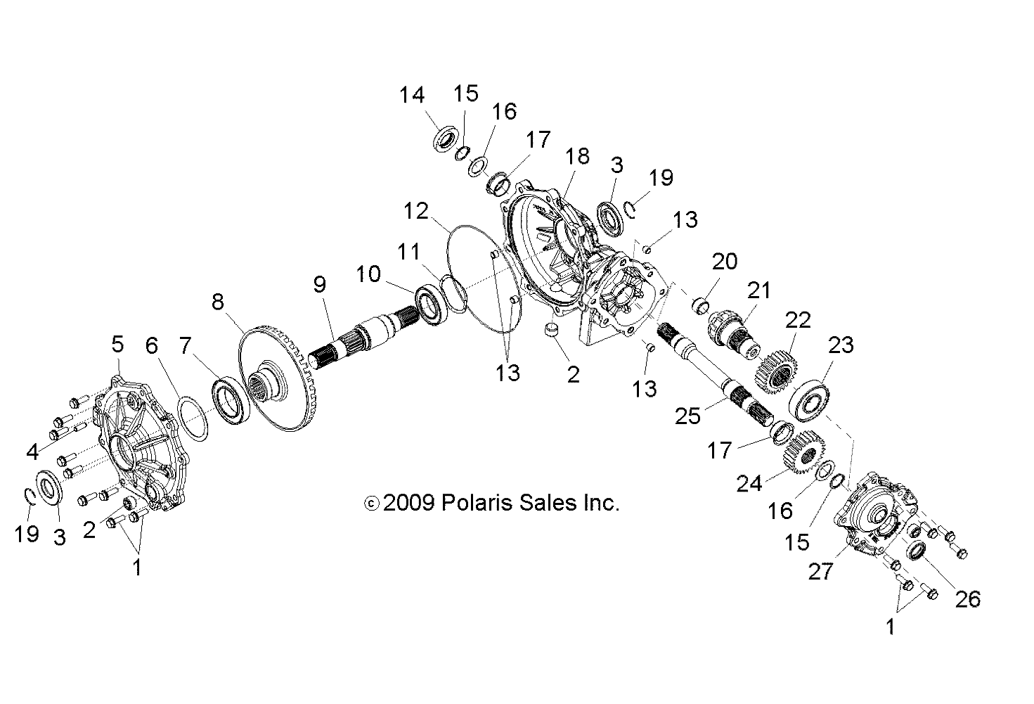 DRIVE TRAIN, MID GEARCASE - R11HR76AG/AR (49RGRGEARCASEMID106X6)