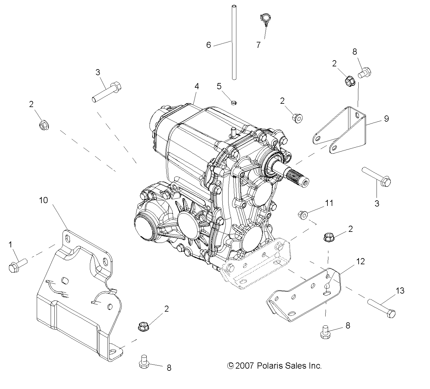 DRIVE TRAIN, MAIN GEARCASE MOUNTING - R09RB50AF (49RGRGEARCASEMTG082X4)