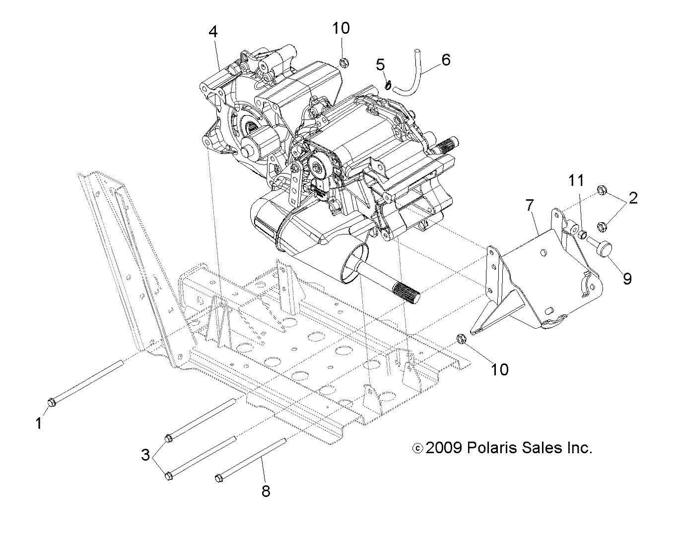 DRIVE TRAIN, MAIN GEARCASE MOUNTING - R12RH50AG/AH/AM/AR/AZ (49RGRGEARCASEMTG10)