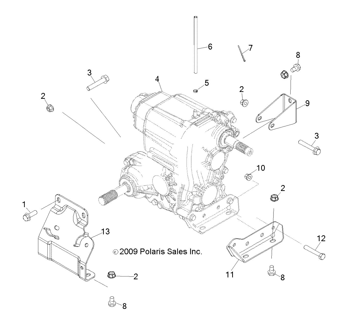 DRIVE TRAIN, MAIN GEARCASE MOUNTING - R10HR76AG/AR (49RGRGEARCASEMTG106X6)