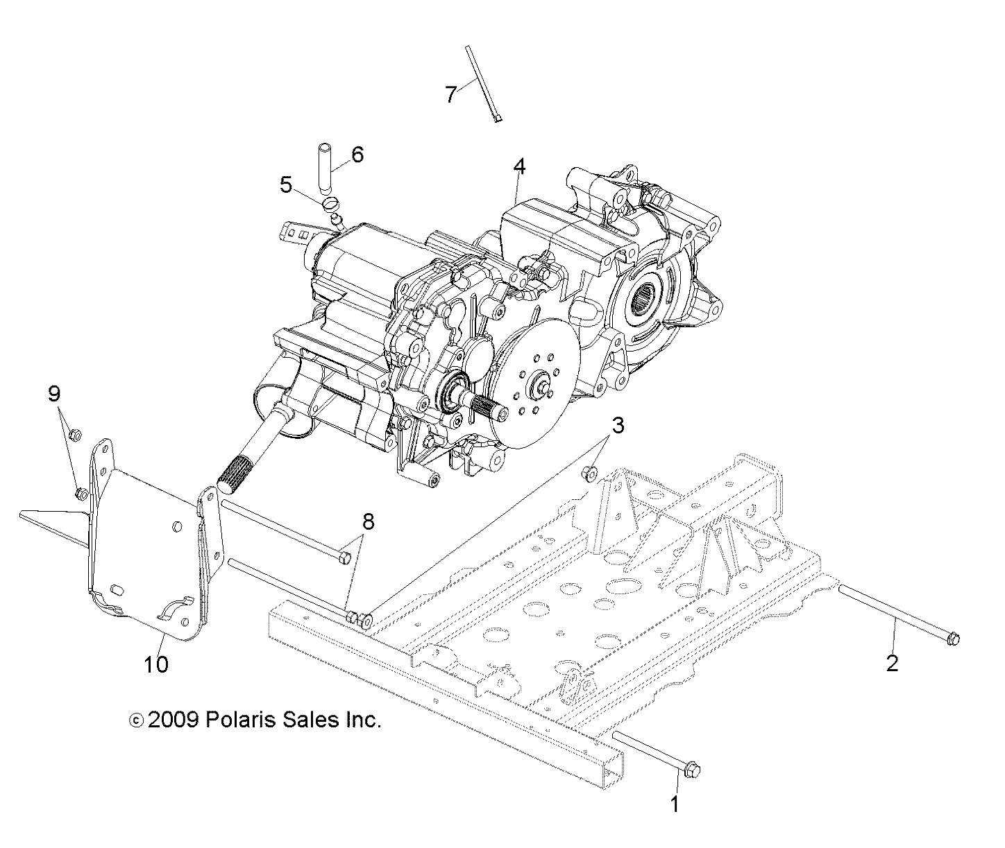 DRIVE TRAIN, MAIN GEARCASE MOUNTING - R12WH76AG/AR/EAH/EAV/EAW (49RGRGEARCASEMTG108004X4)