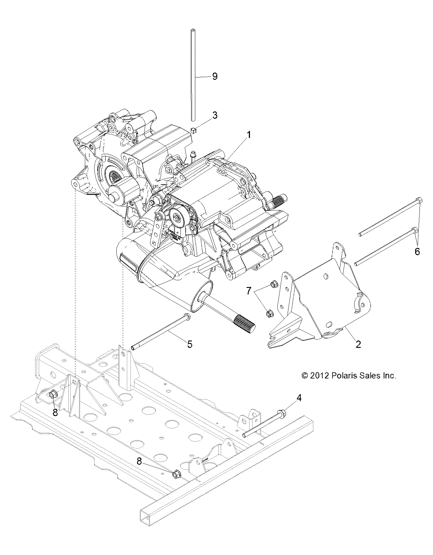 DRIVE TRAIN, MAIN GEARCASE MOUNTING - R13RH76AG/AH/AN (49RGRGEARCASEMTG13800MID)