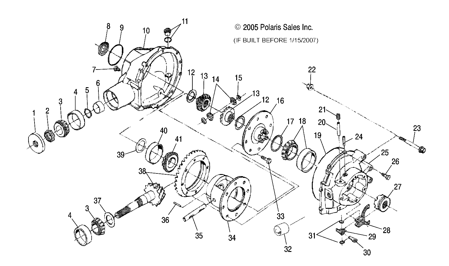 GEARCASE, REAR (BUILT BEFORE 1/15/07) - R07RH50AF/AR/AT (49RGRGEARCASERR07500EFI)