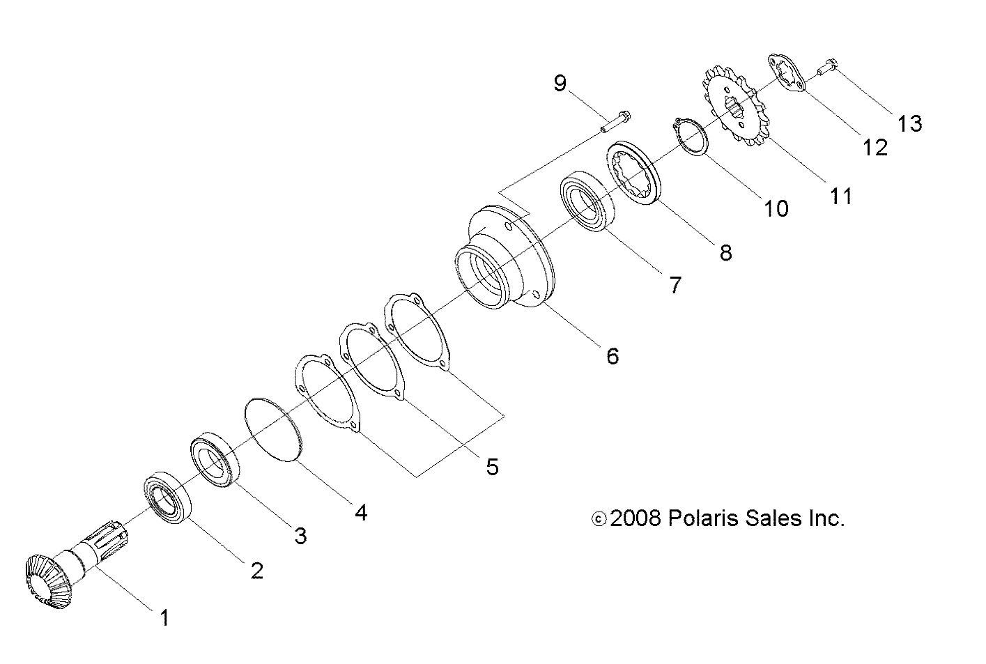 DRIVE TRAIN, GEAR SHAFT OUTPUT - Z20YAV17B2/B4 (49RGRGEARSHAFT09RZR170)