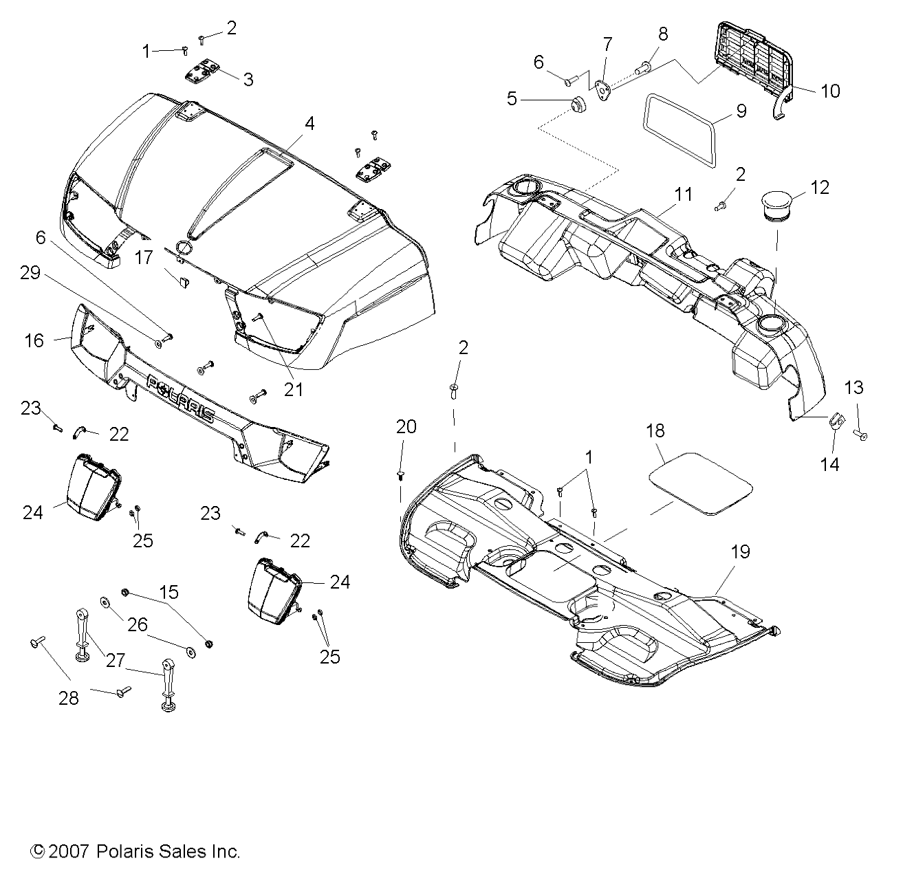 BODY, HOOD and DASHBOARD - R08RH68 ALL OPTIONS (49RGRHOOD08500EFI)