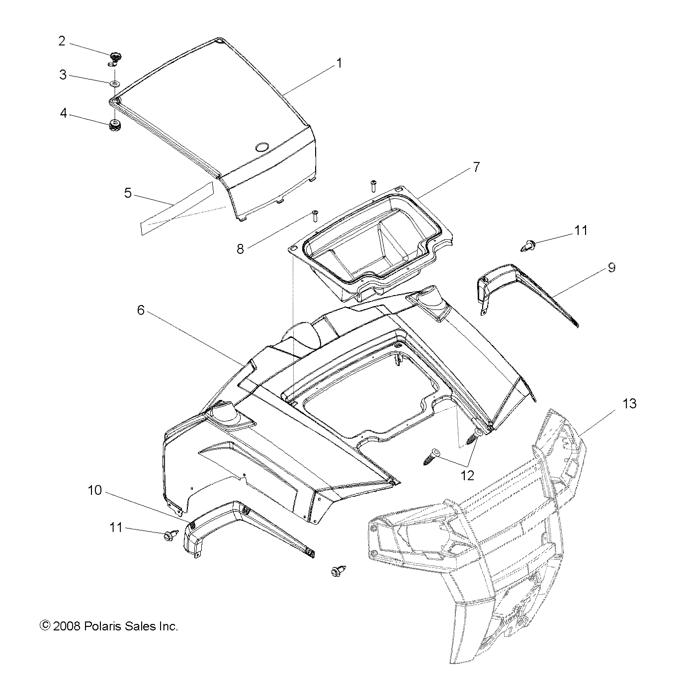 BODY, HOOD and FRONT BODY WORK - R09VH76 ALL OPTIONS (49RGRHOOD09RZR)