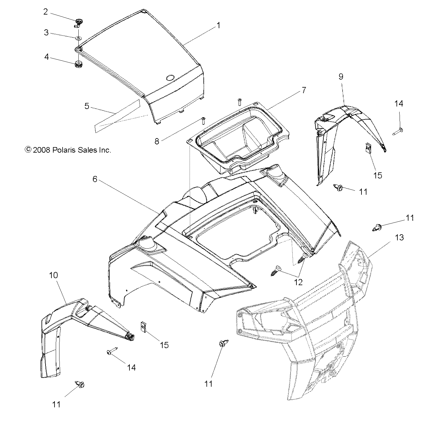 BODY, HOOD and FRONT BODY WORK - R09VH76FX (49RGRHOOD09RZRI)