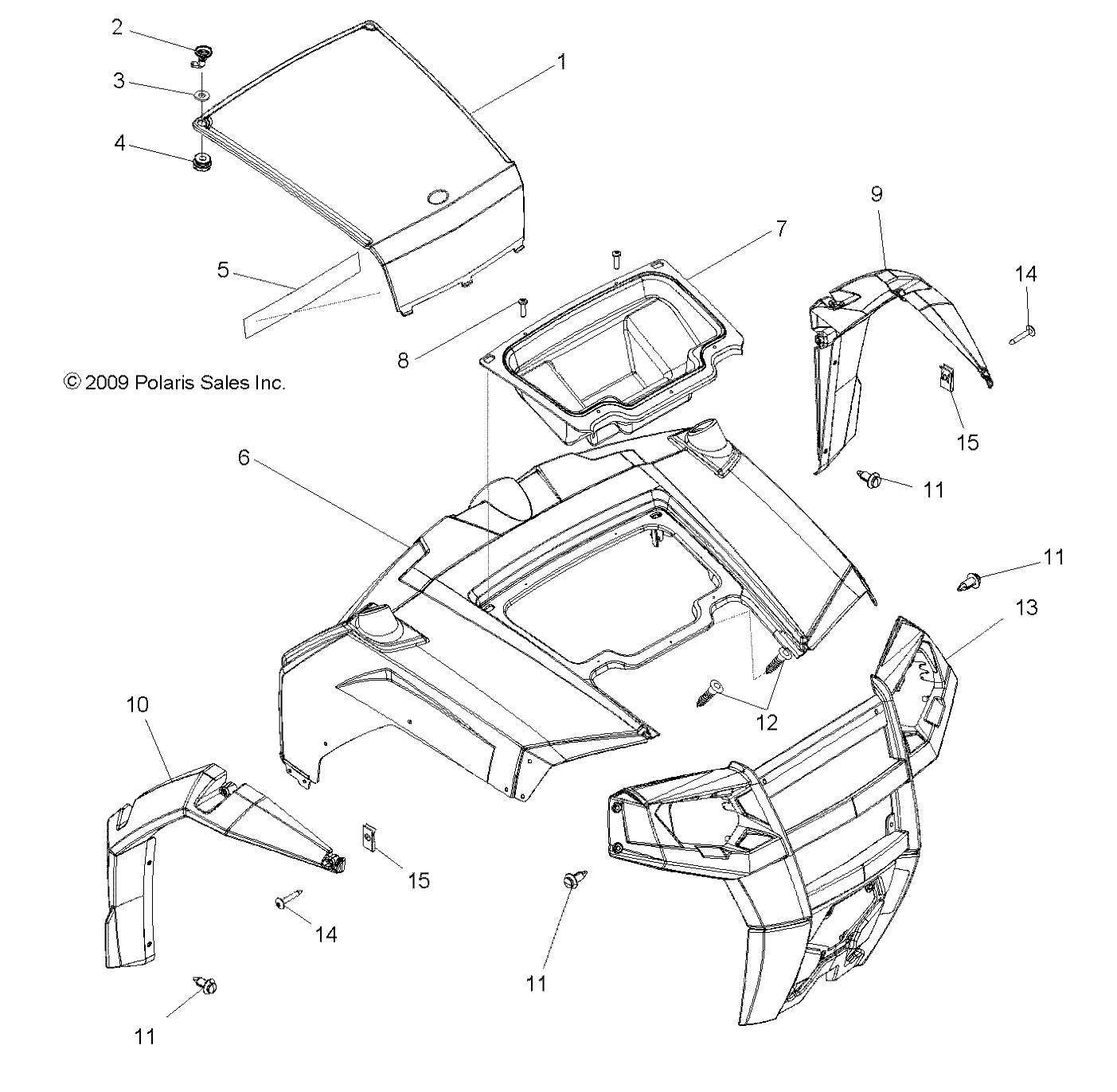 BODY, HOOD and FRONT BODY WORK - R10XH76AA (49RGRHOOD10RZRS)