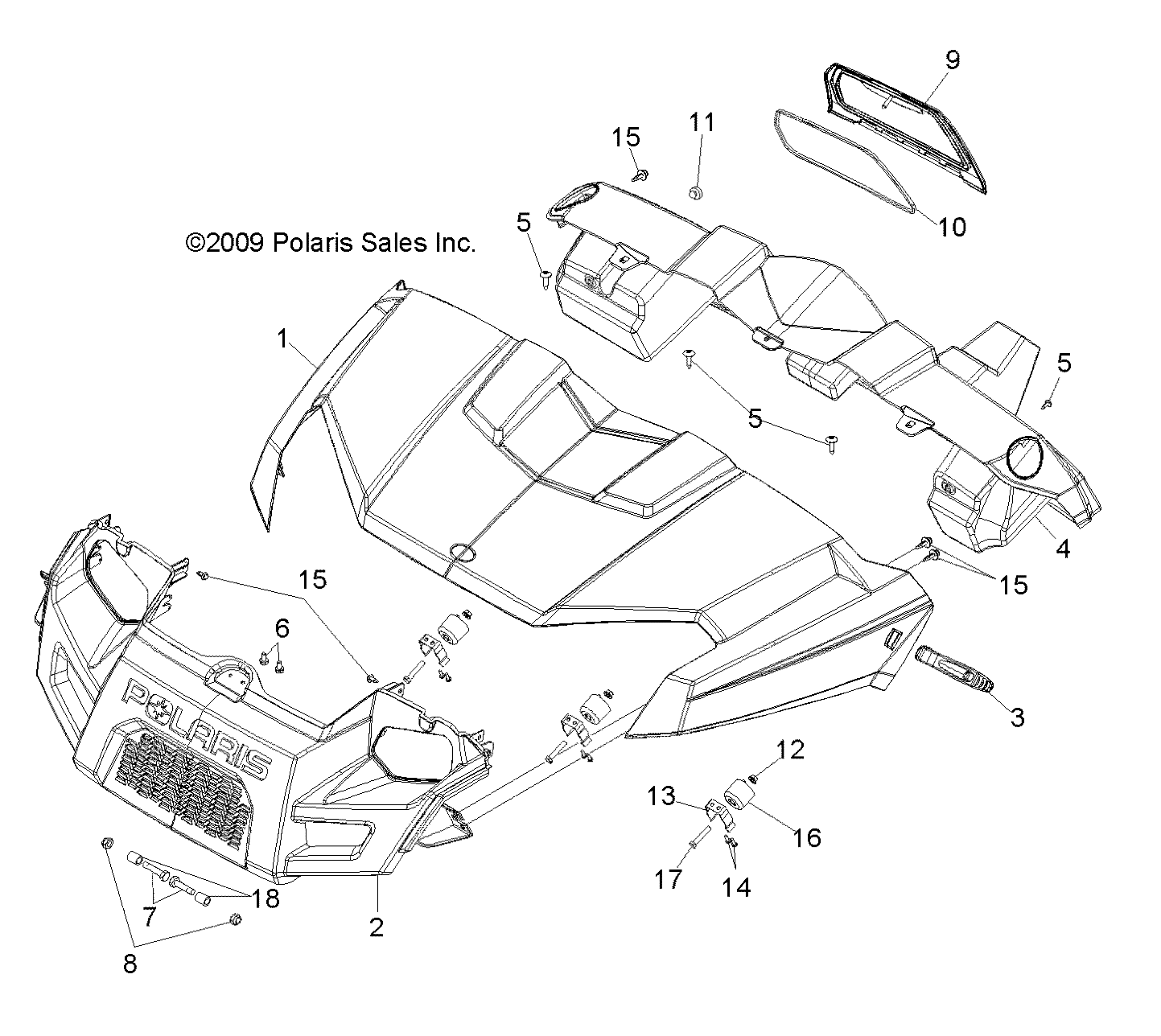 BODY, HOOD, DASH and GRILL - R11WH50AG/AH/AR (49RGRHOOD11500CREW)