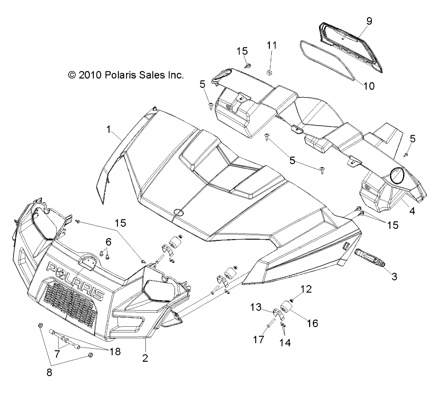 BODY, HOOD, DASH and GRILL - R11RH45AG/AH/AR (49RGRHOOD11500EFI)