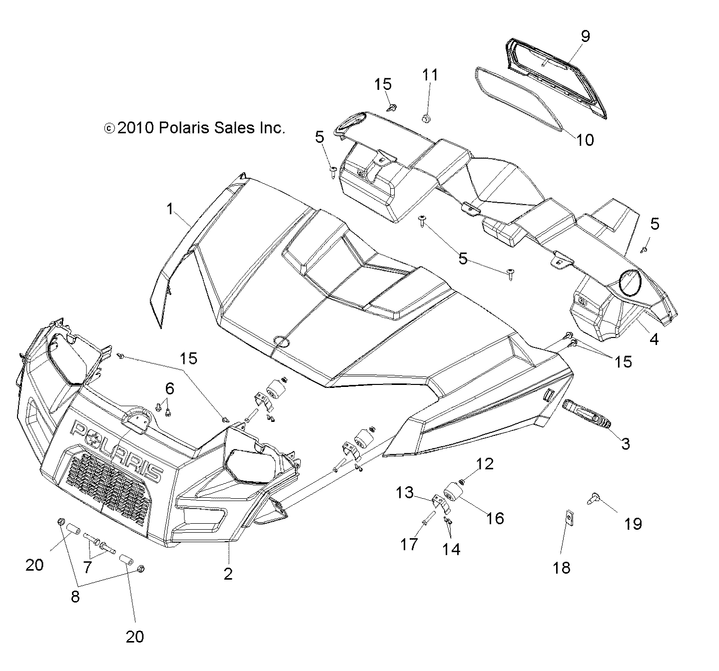 BODY, HOOD, DASH and GRILL - R12RC08GA/GH/FA/FH (49RGRHOOD11EV)