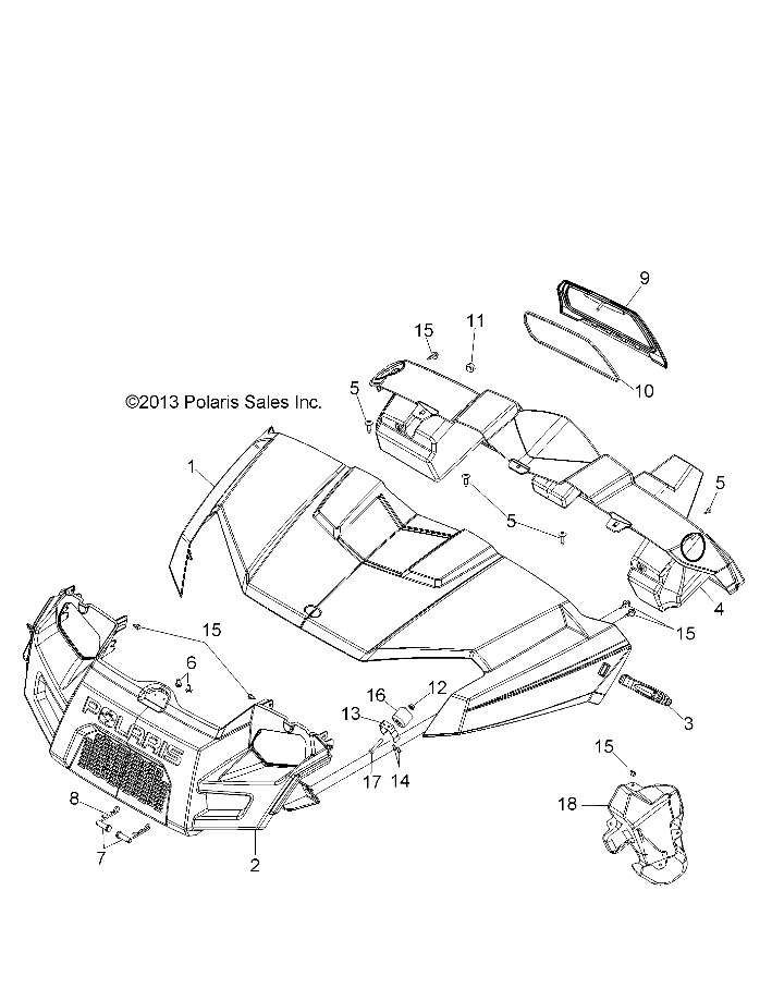 BODY, HOOD, DASH and GRILL - R14RH57AA/AC/AR/6EAZ (49RGRHOOD14570)