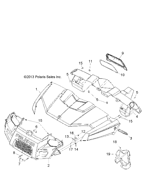 BODY, HOOD, DASH and GRILL - R14WH57AA/AC/AR/6EAT (49RGRHOOD14570CREW)