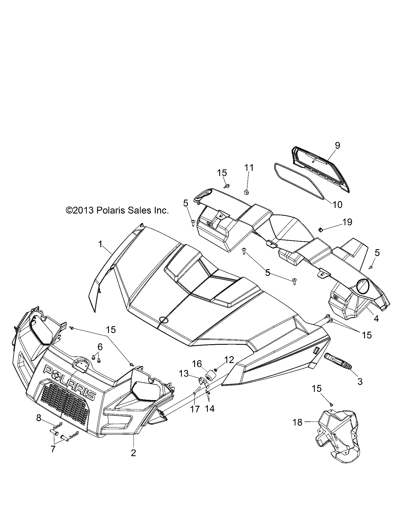 BODY, HOOD, DASH and GRILL - R14RH57FX (49RGRHOOD14570I)