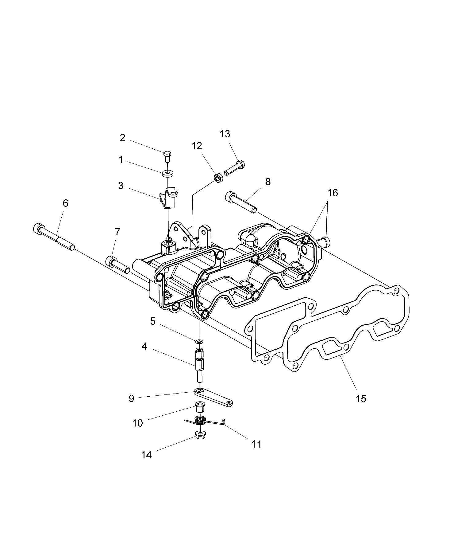 ENGINE, INLET MANIFOLD and THROTTLE CONTROL - R15RUAD1AA (49RGRINLETMFLD15DSL)