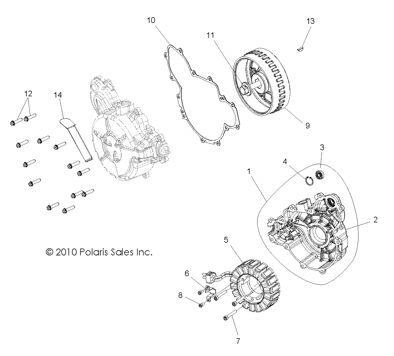 ENGINE, STATOR and COVER - R11JH87AA/AD (49RGRMAGNETOCVR11RZR875)