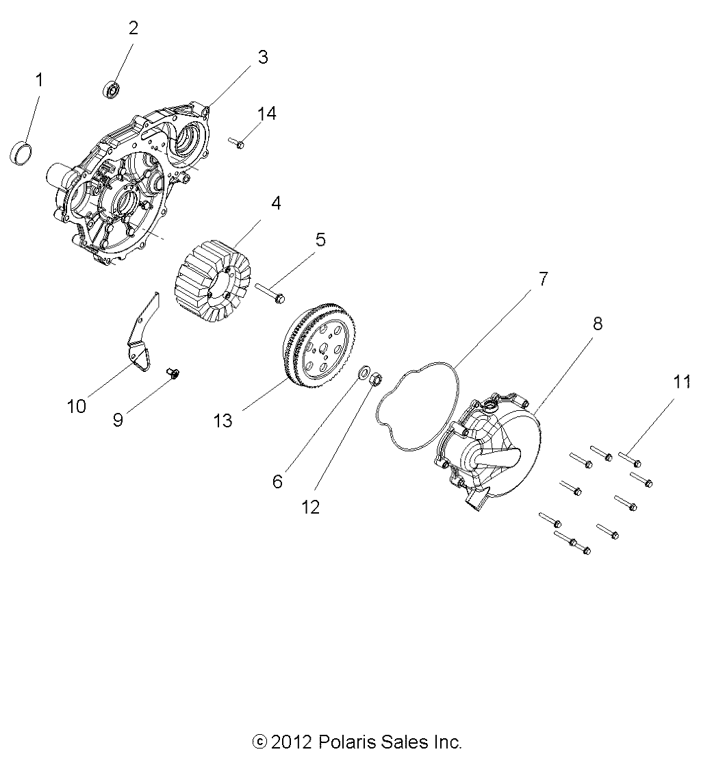 ENGINE, STATOR and FLYWHEEL - R13VH76AC/AD/AN/AS/EAI (49RGRMAGNETOCVR013RZR)