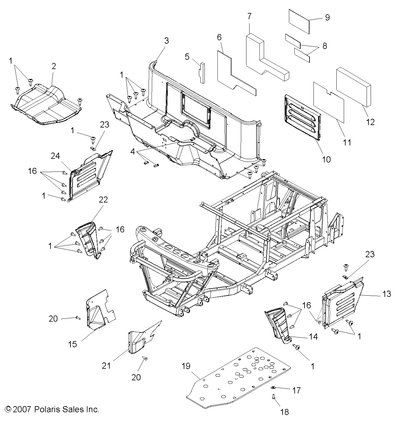 BODY, FLOOR and FENDERS - R08RF68AD/AF/AZ (49RGRMOLDINGS086X6)