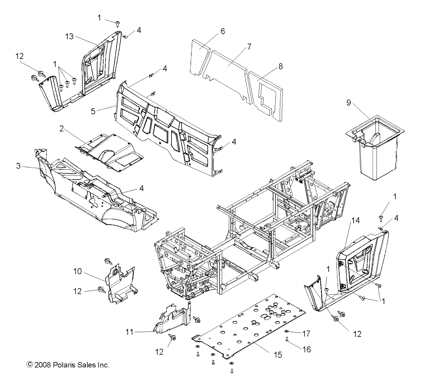 BODY, FLOOR and FENDERS - R09HH50AG/AR (49RGRMOLDINGS097004X4)