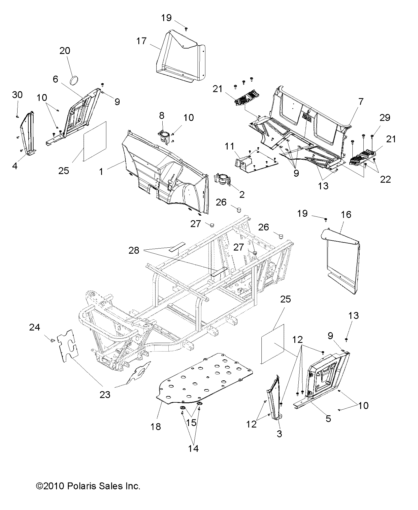 BODY, FLOOR and FENDERS - R11RC08GA/GH/FA/FH (49RGRMOLDINGS11EV)