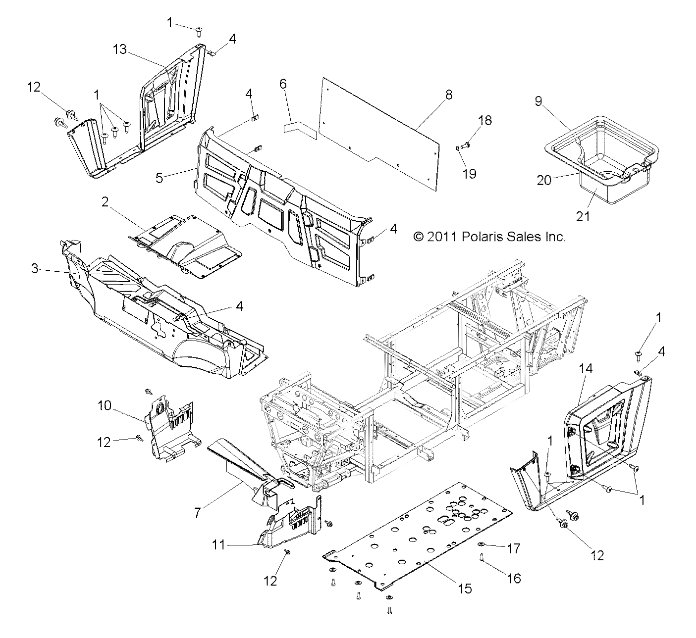 BODY, FLOOR and FENDERS - R12TH90DG (49RGRMOLDINGS12900D)